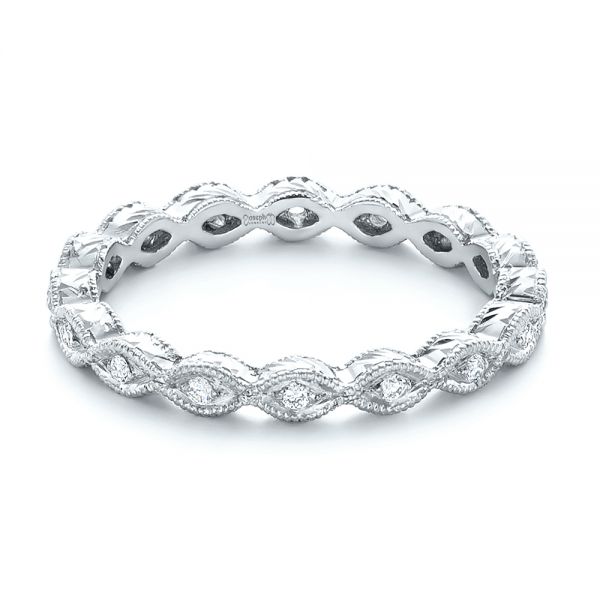 Platinum Platinum Custom Diamond Wedding Band - Flat View - 102286
