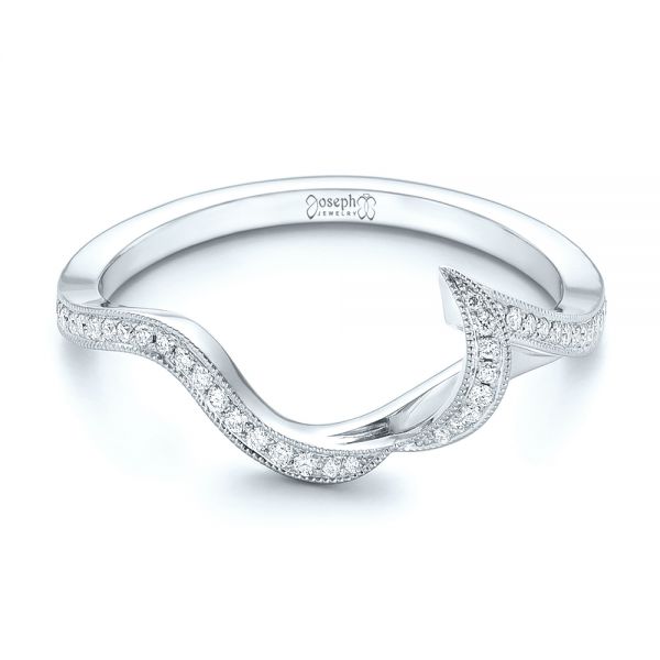 18k White Gold 18k White Gold Custom Diamond Wedding Band - Flat View -  102834