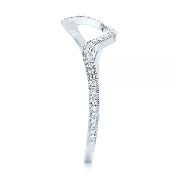 18k White Gold 18k White Gold Custom Diamond Wedding Band - Side View -  102834