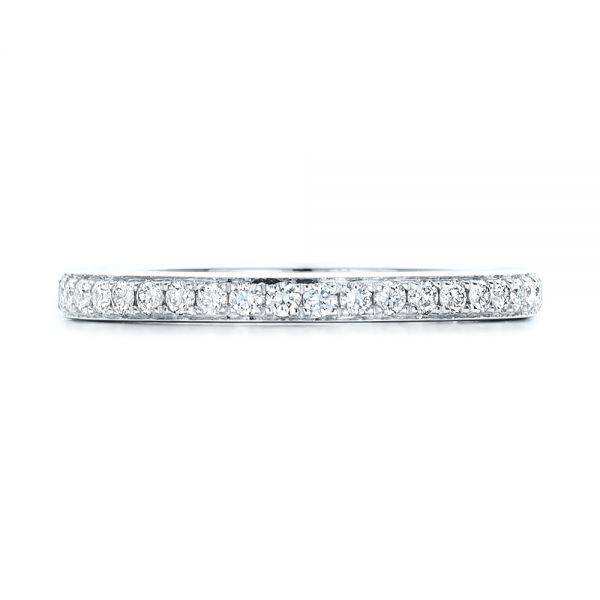 18k White Gold 18k White Gold Custom Diamond Wedding Band - Top View -  101167