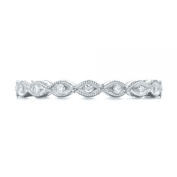 Platinum Platinum Custom Diamond Wedding Band - Top View - 102286