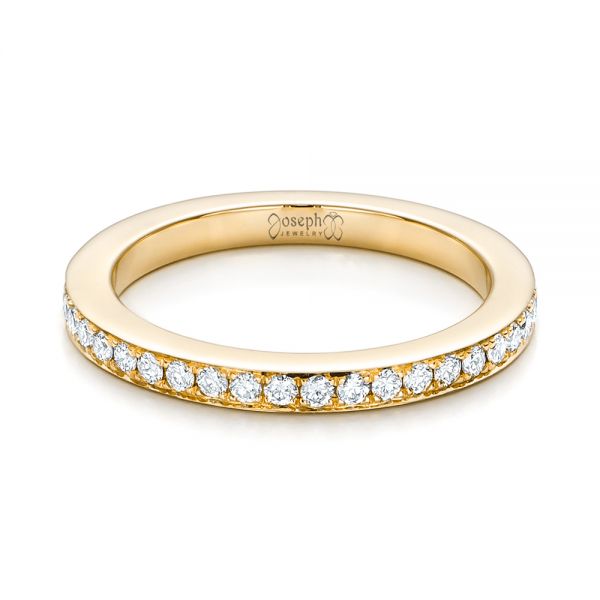 18k Yellow Gold 18k Yellow Gold Custom Diamond Wedding Band - Flat View -  101167