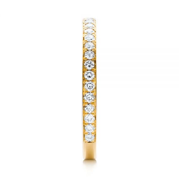 14k Yellow Gold 14k Yellow Gold Custom Diamond Wedding Band - Side View - 101167
