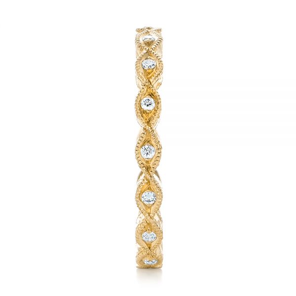 14k Yellow Gold 14k Yellow Gold Custom Diamond Wedding Band - Side View - 102286