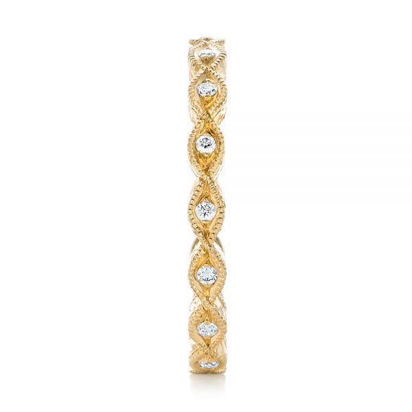 18k Yellow Gold 18k Yellow Gold Custom Diamond Wedding Band - Side View -  102286