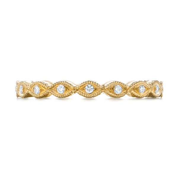 14k Yellow Gold 14k Yellow Gold Custom Diamond Wedding Band - Top View - 102286