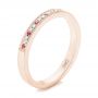 14k Rose Gold 14k Rose Gold Custom Ruby Topaz And Diamond Wedding Band - Three-Quarter View -  102418 - Thumbnail