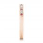 14k Rose Gold 14k Rose Gold Custom Ruby Topaz And Diamond Wedding Band - Side View -  102418 - Thumbnail