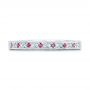 14k White Gold Custom Ruby Topaz And Diamond Wedding Band - Top View -  102418 - Thumbnail