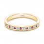 18k Yellow Gold 18k Yellow Gold Custom Ruby Topaz And Diamond Wedding Band - Flat View -  102418 - Thumbnail