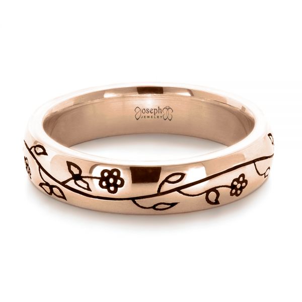 18k Rose Gold 18k Rose Gold Custom Sterling Silver Band - Flat View - 1243