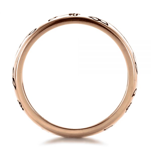 18k Rose Gold 18k Rose Gold Custom Sterling Silver Band - Front View - 1243