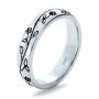 14k White Gold Custom Sterling Silver Band - Three-Quarter View -  1243 - Thumbnail