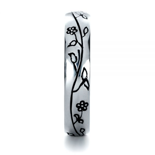 14k White Gold Custom Sterling Silver Band - Side View -  1243