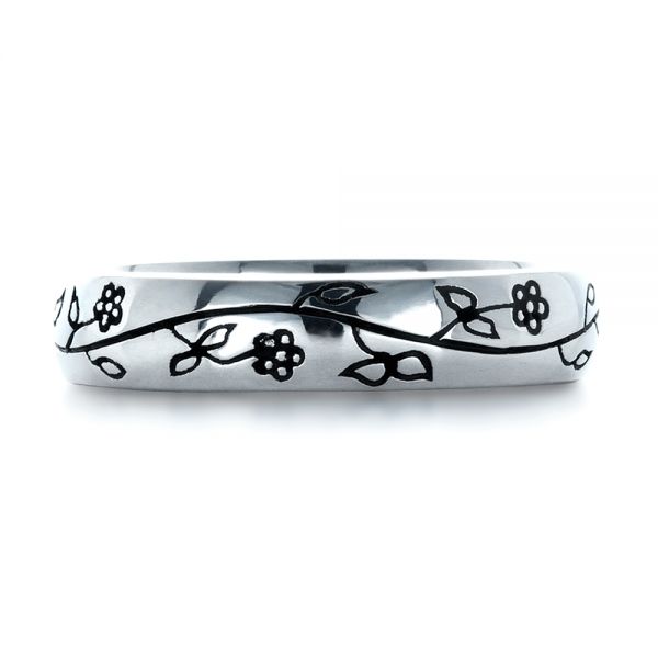 18k White Gold 18k White Gold Custom Sterling Silver Band - Top View -  1243