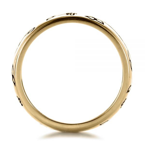 14k Yellow Gold 14k Yellow Gold Custom Sterling Silver Band - Front View -  1243