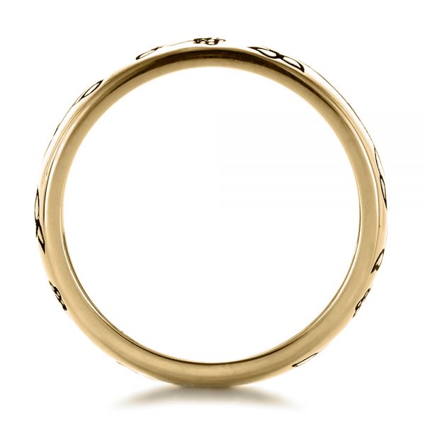 14k Yellow Gold 14k Yellow Gold Custom Sterling Silver Band - Front View - 1243