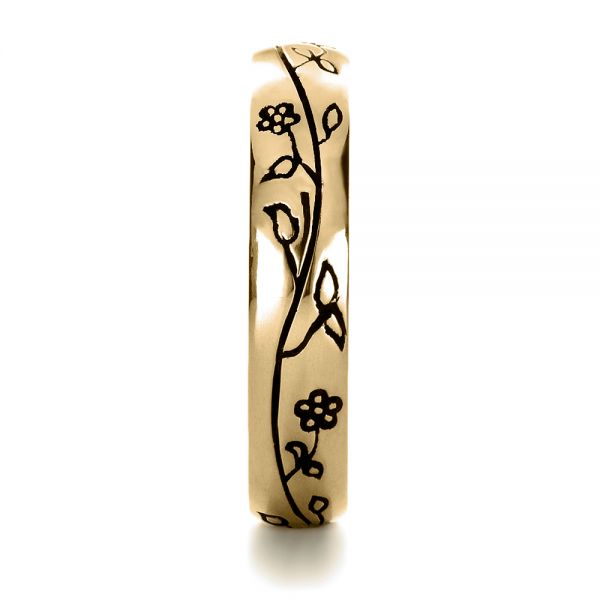18k Yellow Gold 18k Yellow Gold Custom Sterling Silver Band - Side View -  1243