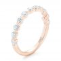 14k Rose Gold 14k Rose Gold Custom Tension Set Diamond Wedding Band - Three-Quarter View -  102452 - Thumbnail