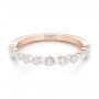 14k Rose Gold 14k Rose Gold Custom Tension Set Diamond Wedding Band - Flat View -  102452 - Thumbnail