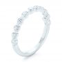 18k White Gold 18k White Gold Custom Tension Set Diamond Wedding Band - Three-Quarter View -  102452 - Thumbnail