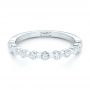  Platinum Custom Tension Set Diamond Wedding Band - Flat View -  102452 - Thumbnail