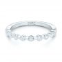 18k White Gold 18k White Gold Custom Tension Set Diamond Wedding Band - Flat View -  102452 - Thumbnail