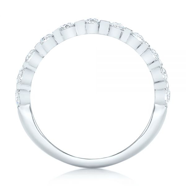  Platinum Custom Tension Set Diamond Wedding Band - Front View -  102452