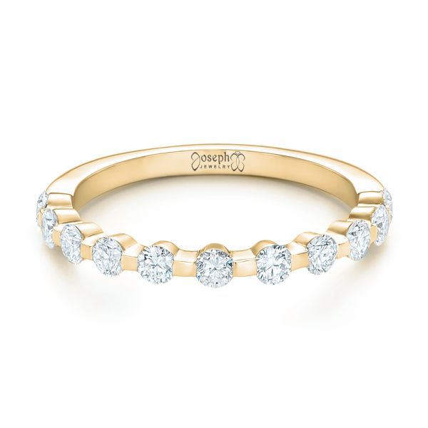 18k Yellow Gold 18k Yellow Gold Custom Tension Set Diamond Wedding Band - Flat View - 102452