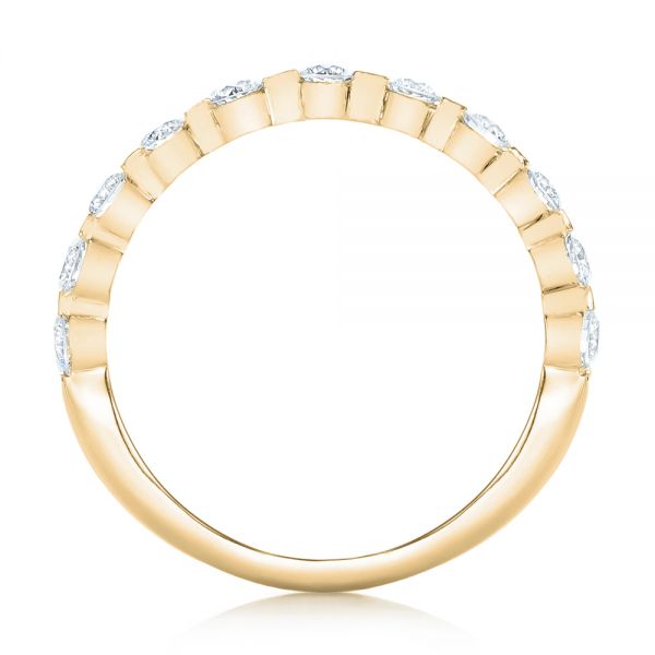 18k Yellow Gold 18k Yellow Gold Custom Tension Set Diamond Wedding Band - Front View - 102452
