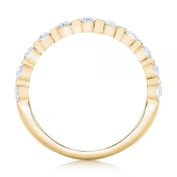 18k Yellow Gold 18k Yellow Gold Custom Tension Set Diamond Wedding Band - Front View -  102452