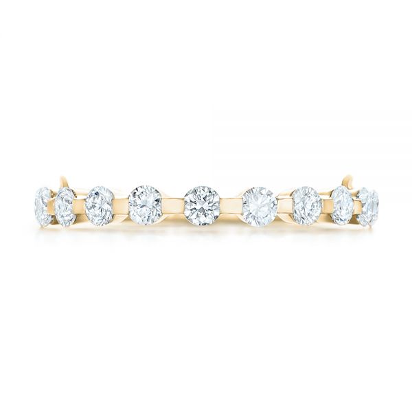 18k Yellow Gold 18k Yellow Gold Custom Tension Set Diamond Wedding Band - Top View - 102452