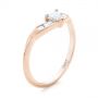 18k Rose Gold 18k Rose Gold Custom Trillion Diamond Wedding Ring - Three-Quarter View -  104824 - Thumbnail