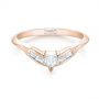 14k Rose Gold 14k Rose Gold Custom Trillion Diamond Wedding Ring - Flat View -  104824 - Thumbnail