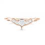 14k Rose Gold 14k Rose Gold Custom Trillion Diamond Wedding Ring - Top View -  104824 - Thumbnail