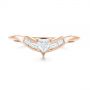 18k Rose Gold 18k Rose Gold Custom Trillion Diamond Wedding Ring - Top View -  104824 - Thumbnail