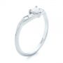 14k White Gold 14k White Gold Custom Trillion Diamond Wedding Ring - Three-Quarter View -  104824 - Thumbnail