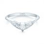 14k White Gold 14k White Gold Custom Trillion Diamond Wedding Ring - Flat View -  104824 - Thumbnail