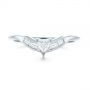 14k White Gold 14k White Gold Custom Trillion Diamond Wedding Ring - Top View -  104824 - Thumbnail