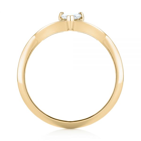 18k Yellow Gold 18k Yellow Gold Custom Trillion Diamond Wedding Ring - Front View - 104824