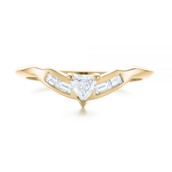 14k Yellow Gold 14k Yellow Gold Custom Trillion Diamond Wedding Ring - Top View -  104824