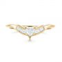 18k Yellow Gold 18k Yellow Gold Custom Trillion Diamond Wedding Ring - Top View -  104824 - Thumbnail