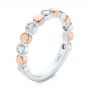  Platinum And 14k Rose Gold Platinum And 14k Rose Gold Custom Two-tone Bezel Diamond Wedding Band - Three-Quarter View -  104486 - Thumbnail