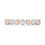  14K Gold And 14k Rose Gold Custom Two-tone Bezel Diamond Wedding Band - Top View -  104486 - Thumbnail