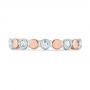  14K Gold And 14k Rose Gold Custom Two-tone Bezel Diamond Wedding Band - Top View -  104486 - Thumbnail