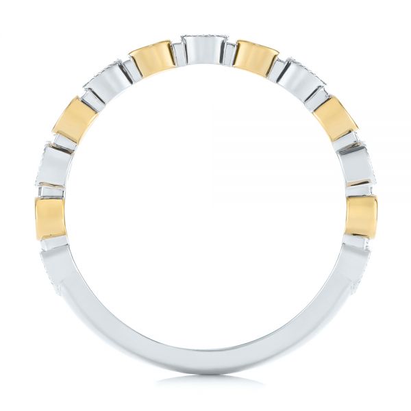 14K Gold And 14k Yellow Gold 14K Gold And 14k Yellow Gold Custom Two-tone Bezel Diamond Wedding Band - Front View - 104486