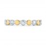  Platinum And 14k Yellow Gold Platinum And 14k Yellow Gold Custom Two-tone Bezel Diamond Wedding Band - Top View -  104486 - Thumbnail