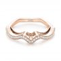 14k Rose Gold And 14K Gold 14k Rose Gold And 14K Gold Custom Two-tone Diamond Wedding Band - Flat View -  103132 - Thumbnail