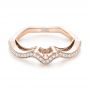 14k Rose Gold And Platinum 14k Rose Gold And Platinum Custom Two-tone Diamond Wedding Band - Flat View -  103132 - Thumbnail