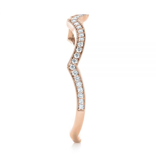 14k Rose Gold And 14K Gold 14k Rose Gold And 14K Gold Custom Two-tone Diamond Wedding Band - Side View -  103132